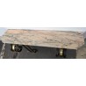 Art Deco console table in wrought iron, brass and marble
