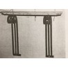 Art Deco console table in wrought iron, brass and marble
