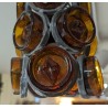 Lustre cylindrique \"Lèvres\" en verre et plomb