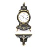 Neuchâtel-style clock in black and gold lacquered wood