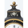 Neuchâtel-style clock in black and gold lacquered wood