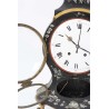 Neuchâtel-style clock in black and gold lacquered wood