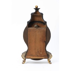Neuchâtel-style clock in black and gold lacquered wood