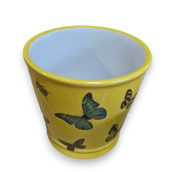 Cache-pot rond en porcelaine papillons - Moyen