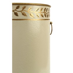 Round beige sheet metal wastepaper basket at  Moinat SA  - Antiques and home décor