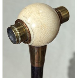Canne-Télescope en ivoire et laiton