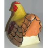 Sculpture \"Poule\", en papier maché.