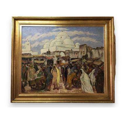 Painting "Oriental Market" signed Ph. ZYSSET