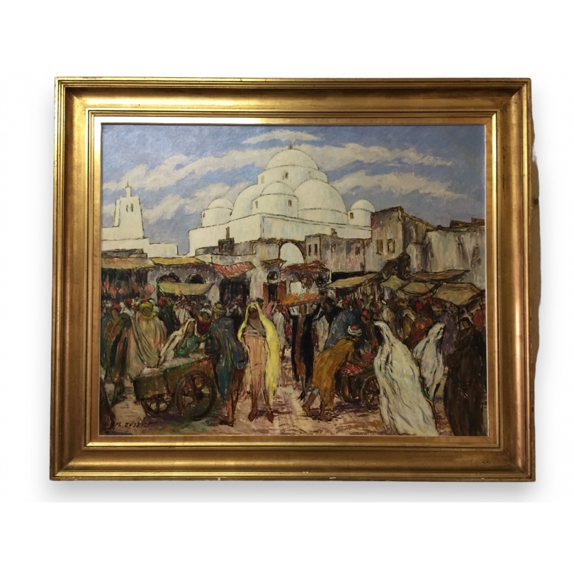 Painting "Oriental Market" signed Ph. ZYSSET