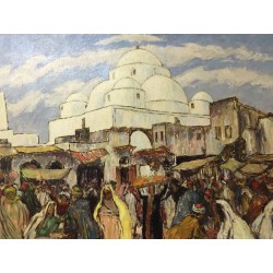 Paintings | Oil on canvas, ‘Oriental Market’, signed Ph. ZYSSET Moinat SA  – Antiques and home décor