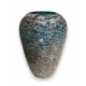 Vase canopé Corail émaillé or et turquoise