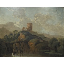 Tableau \"Ruine de chateau\" par Madame WAGNER