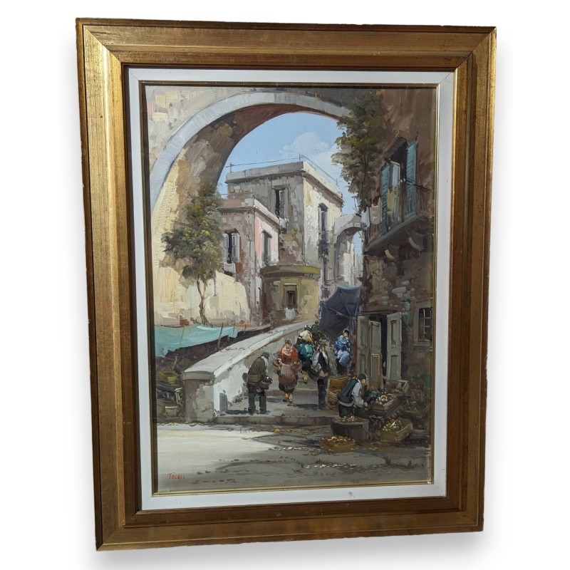 Tableau \"Ville méditerranéenne\" signé TACKIS