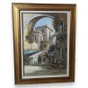 Tableau \"Ville méditerranéenne\" signé TACKIS