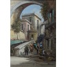 Tableau \"Ville méditerranéenne\" signé TACKIS