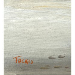 Tableau \"Ville méditerranéenne\" signé TACKIS