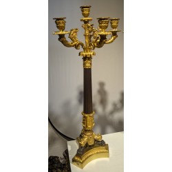 Paire de candélabres Restauration en bronze