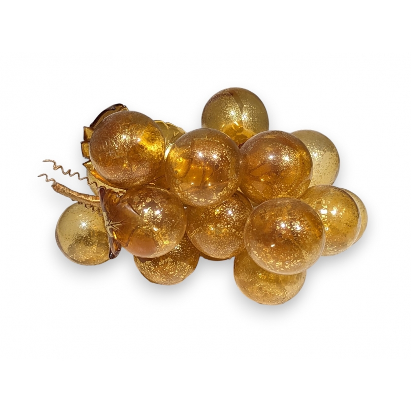 Grappe de raisins en verre de Venise doré