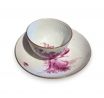 Bol et sous-tasse, en porcelaine de Meissen.