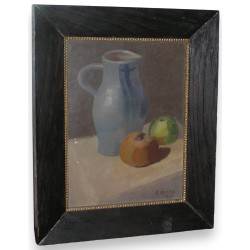 Tableau \"Nature morte, fruits\", signé MATTHEY.