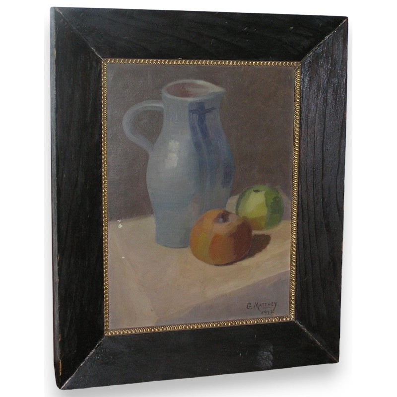 Tableau \"Nature morte, fruits\", signé MATTHEY.