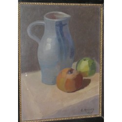 Tableau \"Nature morte, fruits\", signé MATTHEY.
