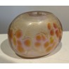 Vase boule en verre jaune signé ALLEX 1983