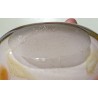 Vase boule en verre jaune signé ALLEX 1983
