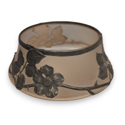 Coupe en verre doublée d\'étain en overlay