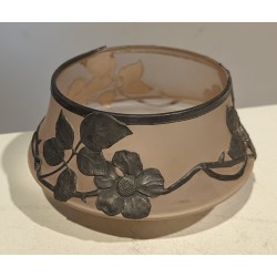 Coupe en verre doublée d'étain en overlay