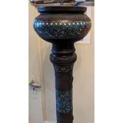 Pied de candelabre en bronze cloisonné Eléphants