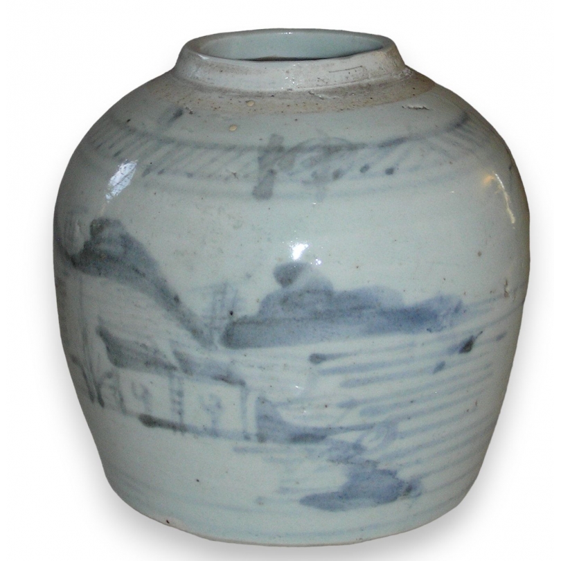 Pot with ginger, signed below.