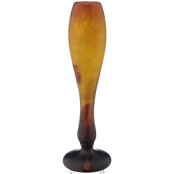 Vase "Nicotiana" jaune et orange signé DAUM NANCY