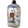 Bouteille en verre dite "Flüeli" décor Femme