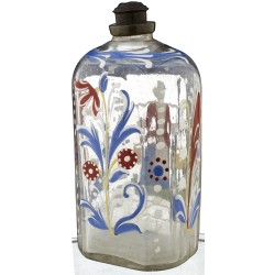 Bouteille en verre dite "Flüeli" décor Femme