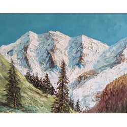 Paintings | Oil on canvas ‘Mountains’, signed FUCHS Moinat SA  – Antiques and home décor