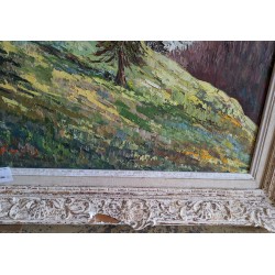 Paintings | Oil on canvas ‘Mountains’, signed FUCHS Moinat SA  – Antiques and home décor