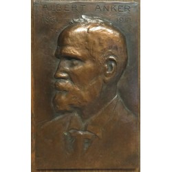 Plaque en relief \"Albert Annker\" signée REUSSNER