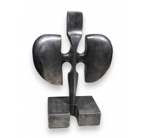 Sculpture abstraite en métal signée TIECHE
