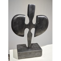 Sculpture abstraite en métal signée TIECHE