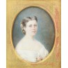 Portrait miniature Dame aux roses