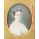 Portrait miniature Dame aux roses