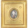 Portrait miniature Homme au chapeau noir et rouge