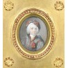 Portrait miniature Homme au chapeau noir et rouge