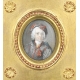Portrait miniature Homme au chapeau noir et rouge