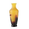 Petit vase balustre rouge et orange signé DAUM