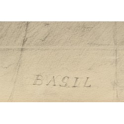 Dessin "Basil" signé F. DE PORET 1991