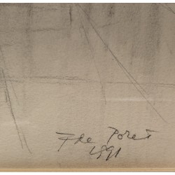 Dessin "Basil" signé F. DE PORET 1991