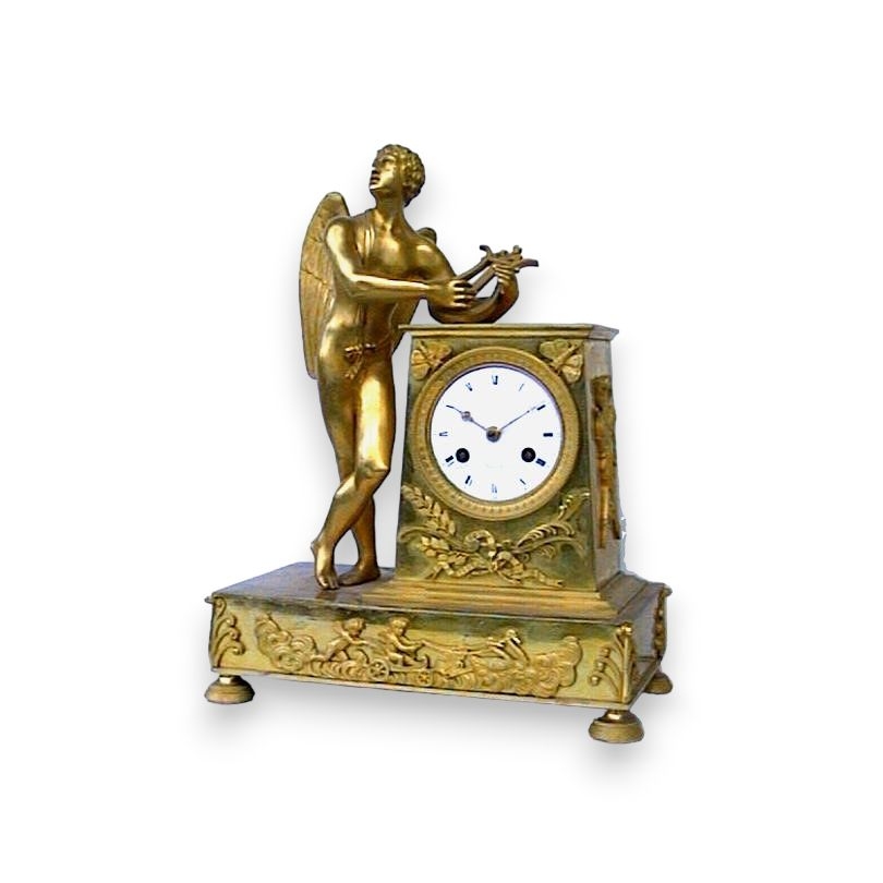 Empire clock, gilt bronze.