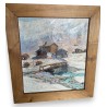 Paintings | Painting entitled ‘Chalets in Winter’, monogrammed Moinat SA  – Antiques and home décor